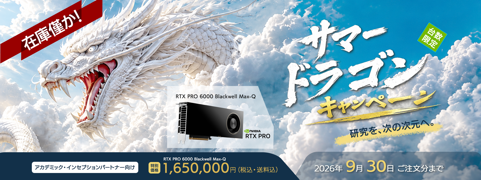 NVIDIA RTX PRO 6000 MAX-Q ドラゴンキャンペーン
