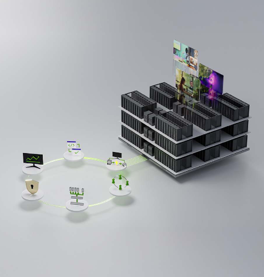 世界規模で稼働する NVIDIA AI Factory データセンターのイメージ